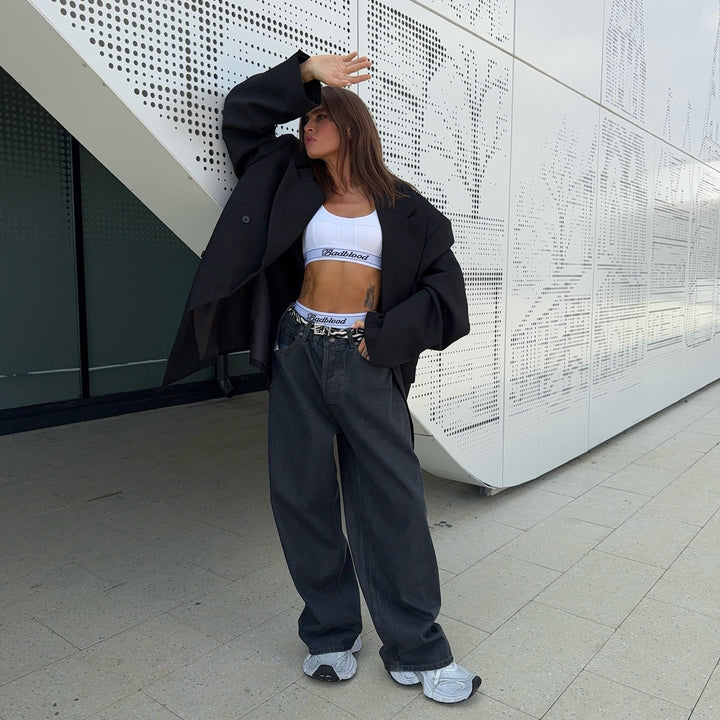 Damens avslappnad oversized jeansskjorta Mirla-Eva Jonsson