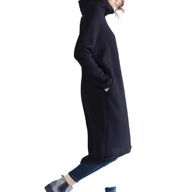 Damens avslappnad oversized klänning med hög krage och snörning Eva Jonsson-Eva Jonsson