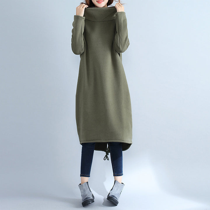 Damens avslappnad oversized klänning med hög krage och snörning Eva Jonsson-Eva Jonsson