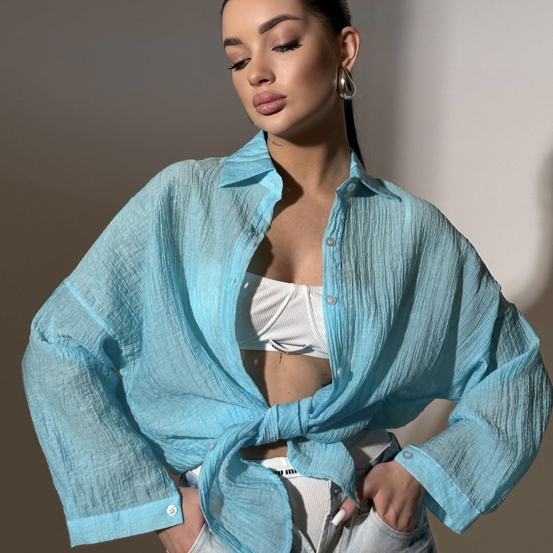 Damens avslappnad skjortblus med oversized passform och knapprar detaljer Eva Jonsson-Eva Jonsson