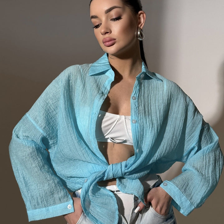 Damens avslappnad skjortblus med oversized passform och knapprar detaljer Eva Jonsson-Eva Jonsson
