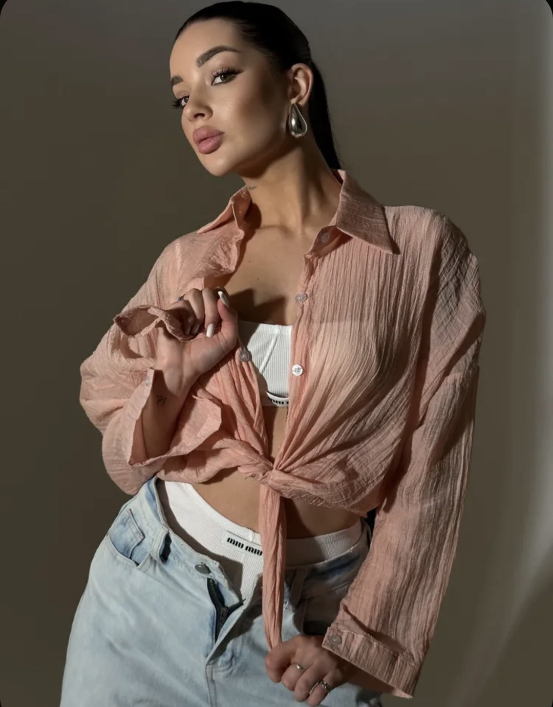Damens avslappnad skjortblus med oversized passform och knapprar detaljer Eva Jonsson-Eva Jonsson