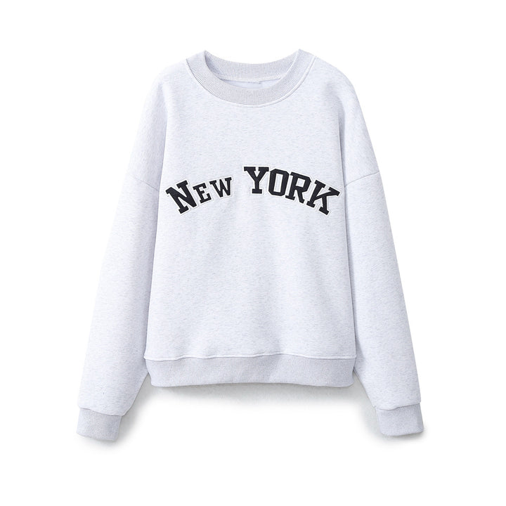 Damens avslappnad sweatshirt med iögonfallande text Mirla-Eva Jonsson