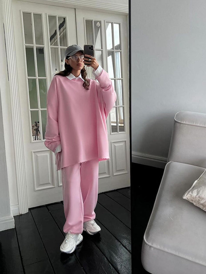 Damens avslappnade hoodie- och joggerset med trendig oversized passform-Eva Jonsson