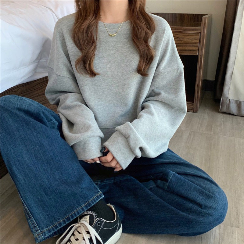Damens avslappnade oversize sweatshirt med bekväm krage och mjuka muddar-Eva Jonsson