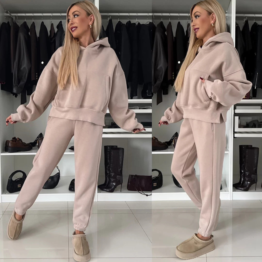 Damens avslappnat hoodie- och joggingset med lös passform och stilig design Eva Jonsson-Eva Jonsson