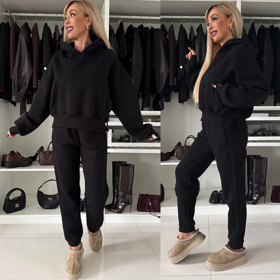 Damens avslappnat hoodie- och joggingset med lös passform och stilig design Eva Jonsson-Eva Jonsson