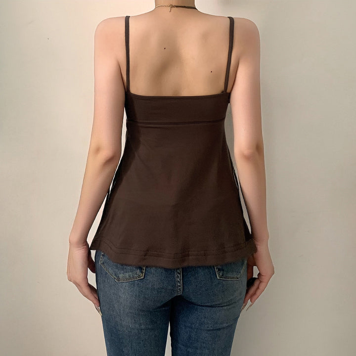 Damens bustier topp med eleganta spetsinsatser och löst fallande snitt Mirla-Eva Jonsson