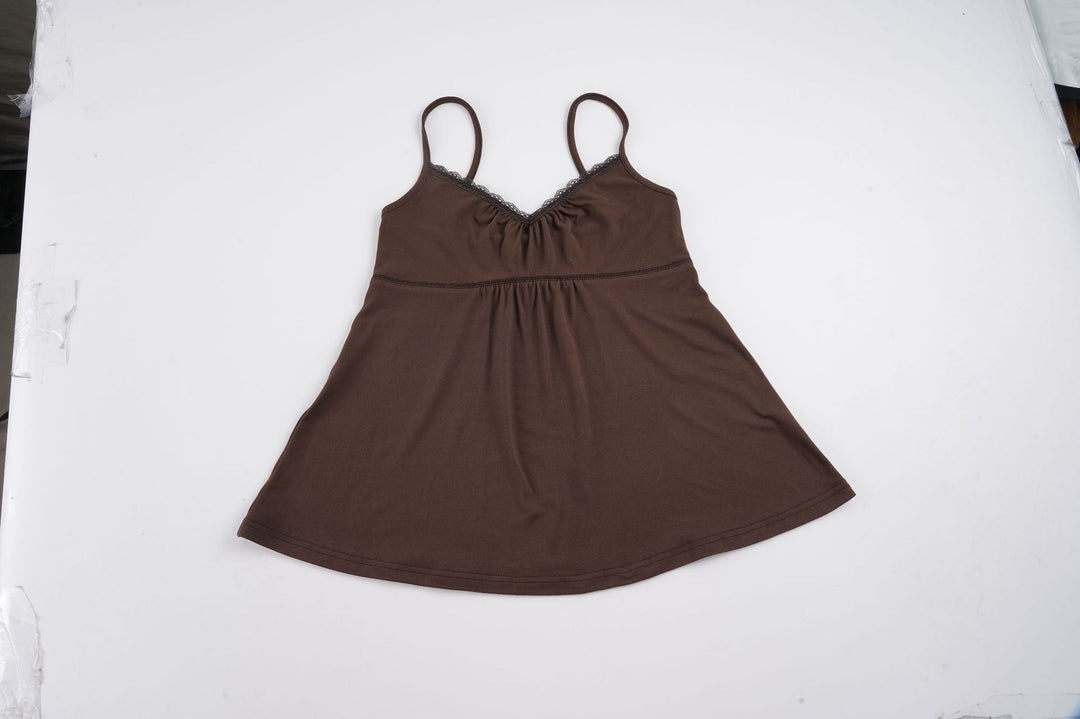 Damens bustier topp med eleganta spetsinsatser och löst fallande snitt Mirla-Eva Jonsson