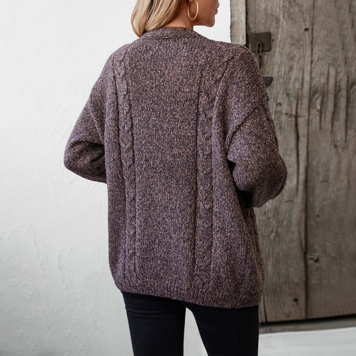 Damens cardigan med flätmönster och fickor Mirla-Eva Jonsson