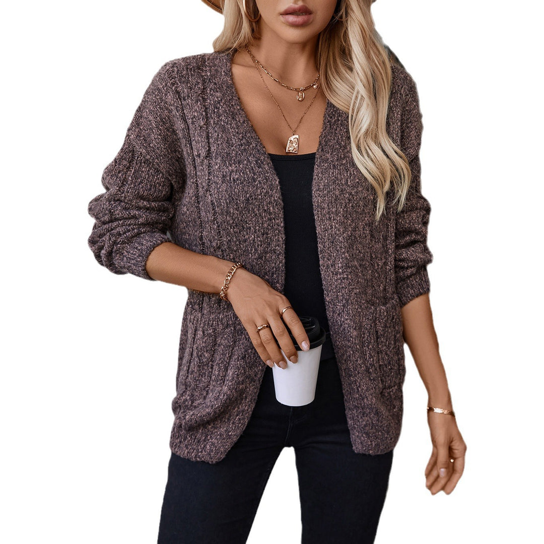 Damens cardigan med flätmönster och fickor Mirla-Eva Jonsson