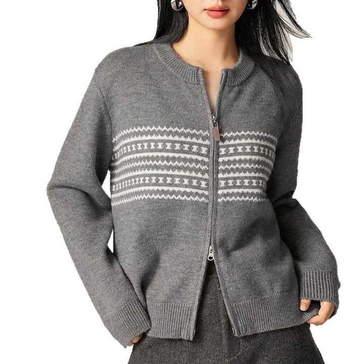 Damens cardigan med grafiskt mönster Mirla-Eva Jonsson