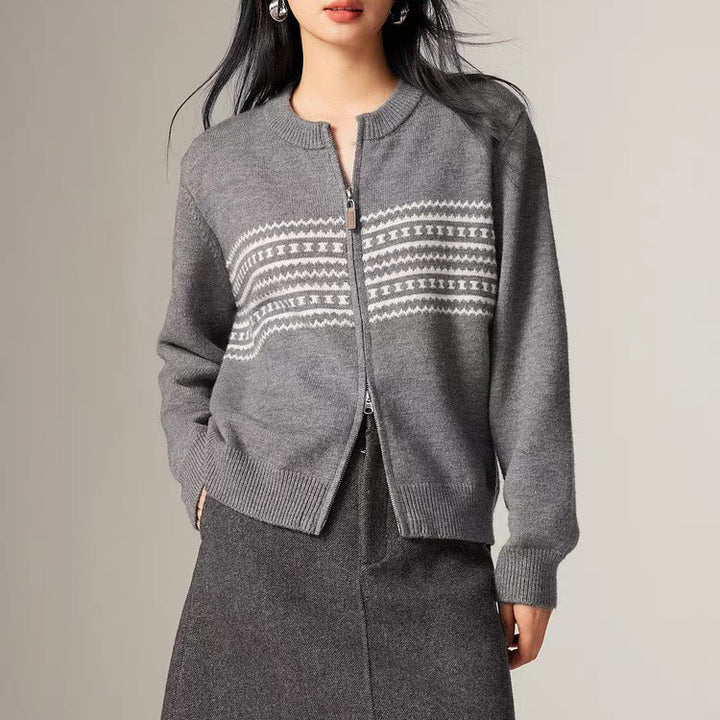 Damens cardigan med grafiskt mönster Mirla-Eva Jonsson
