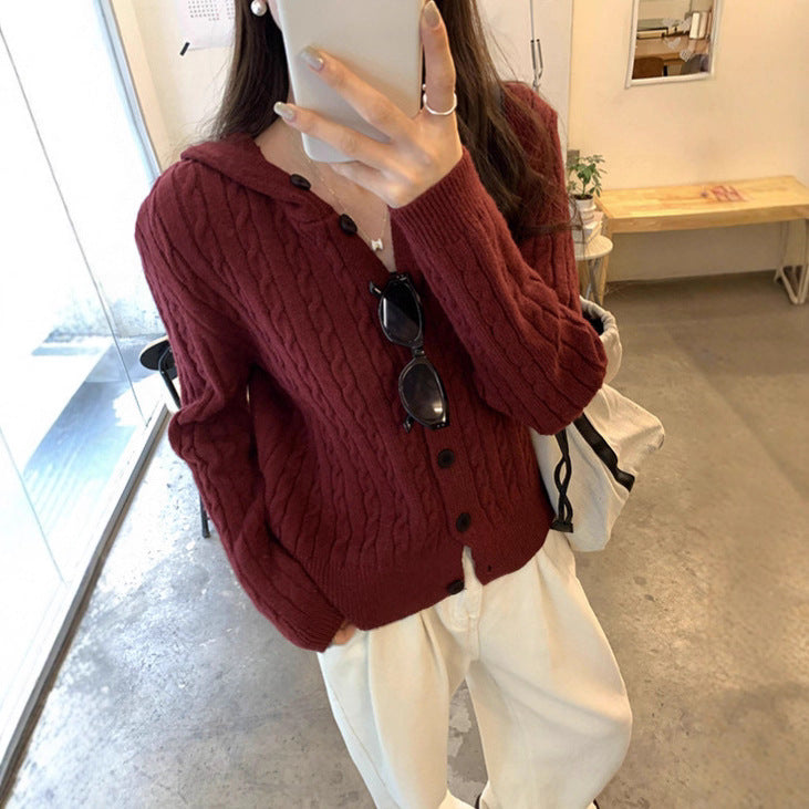 Damens cardigan med huva i flätad design Eva Jonsson-Eva Jonsson