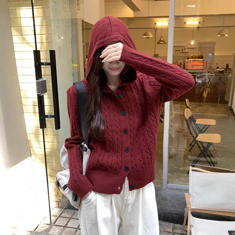 Damens cardigan med huva i flätad design Eva Jonsson-Eva Jonsson