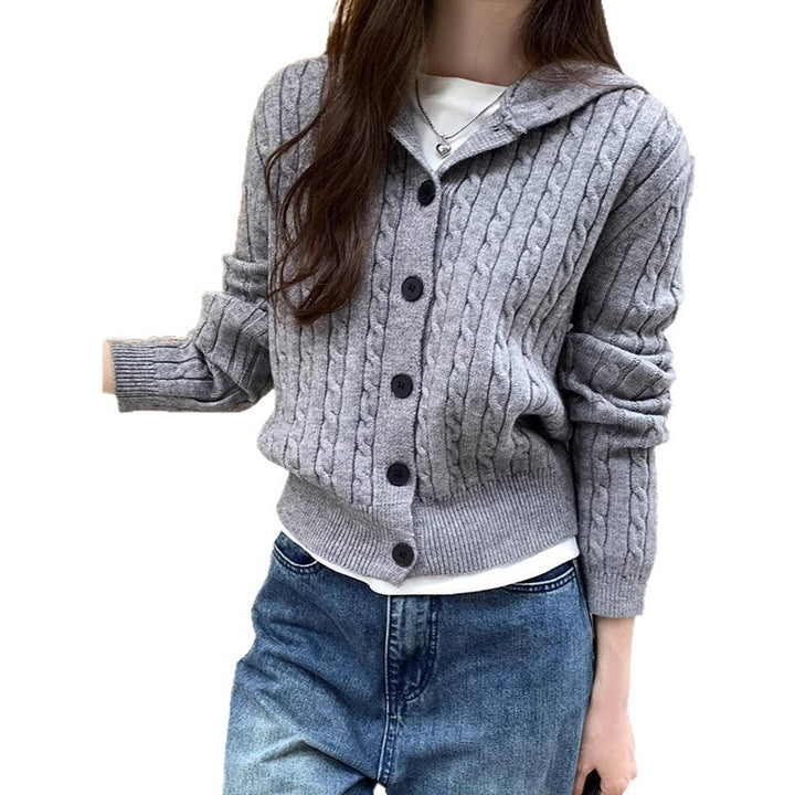 Damens cardigan med huva i flätad design Eva Jonsson-Eva Jonsson