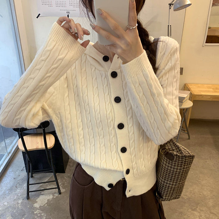 Damens cardigan med huva i flätad design Eva Jonsson-Eva Jonsson
