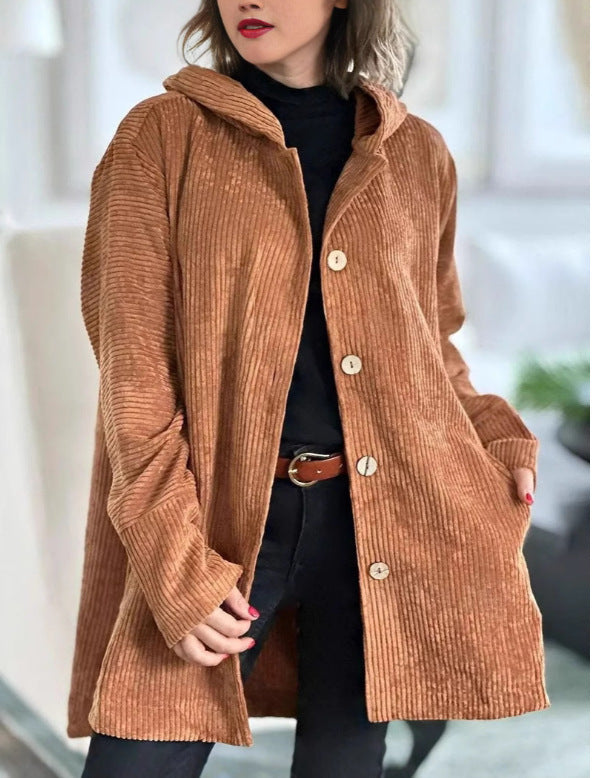 Damens cardigan med huva och bekväm skärning Eva Jonsson-Eva Jonsson
