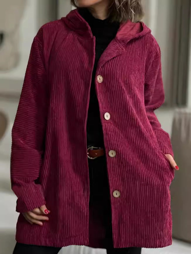 Damens cardigan med huva och bekväm skärning Eva Jonsson-Eva Jonsson