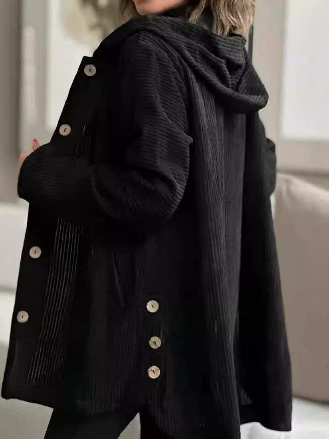 Damens cardigan med huva och bekväm skärning Eva Jonsson-Eva Jonsson