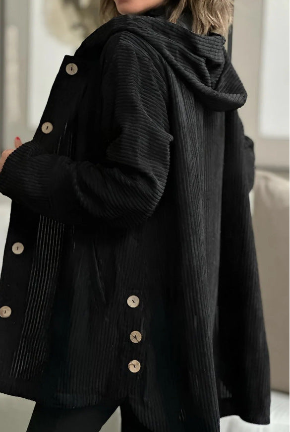 Damens cardigan med huva och bekväm skärning Eva Jonsson-Eva Jonsson