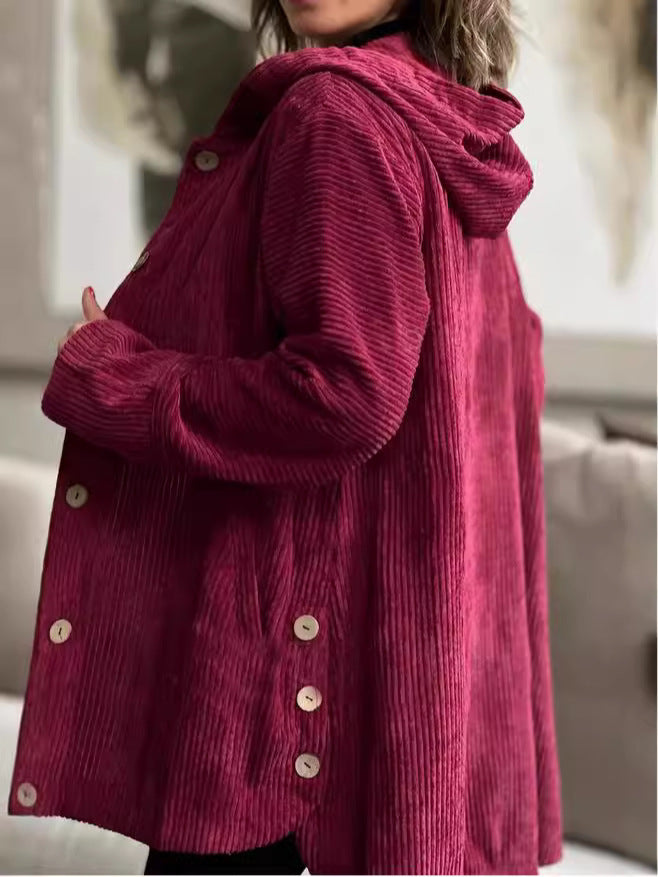 Damens cardigan med huva och bekväm skärning Eva Jonsson-Eva Jonsson