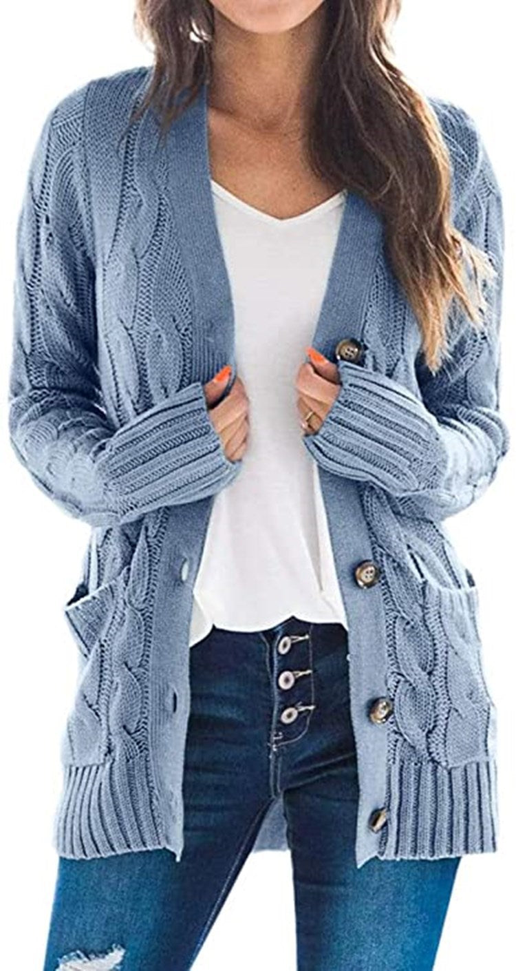 Damens cardigan med strukturerad flätdesign och praktiska fickor Eva Jonsson-Eva Jonsson