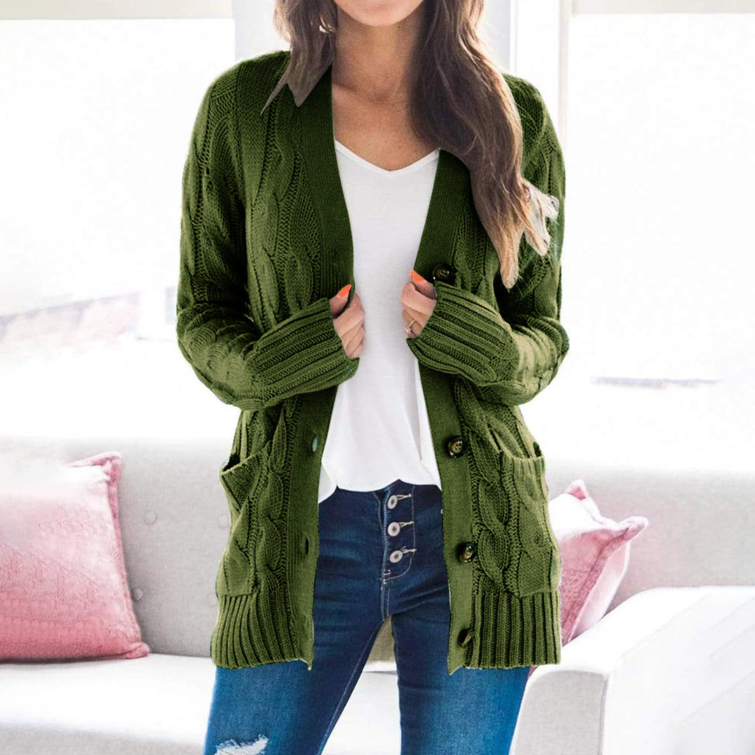 Damens cardigan med strukturerad flätdesign och praktiska fickor Eva Jonsson-Eva Jonsson