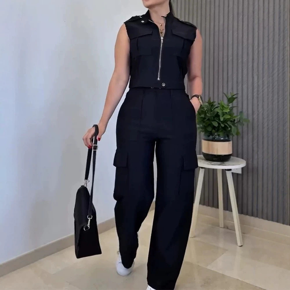 Damens cargo jumpsuit med kort topp och praktiska fickor Mirla-Eva Jonsson