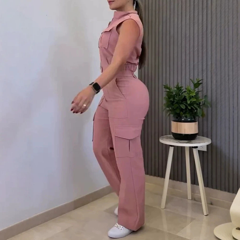 Damens cargo jumpsuit med kort topp och praktiska fickor Mirla-Eva Jonsson