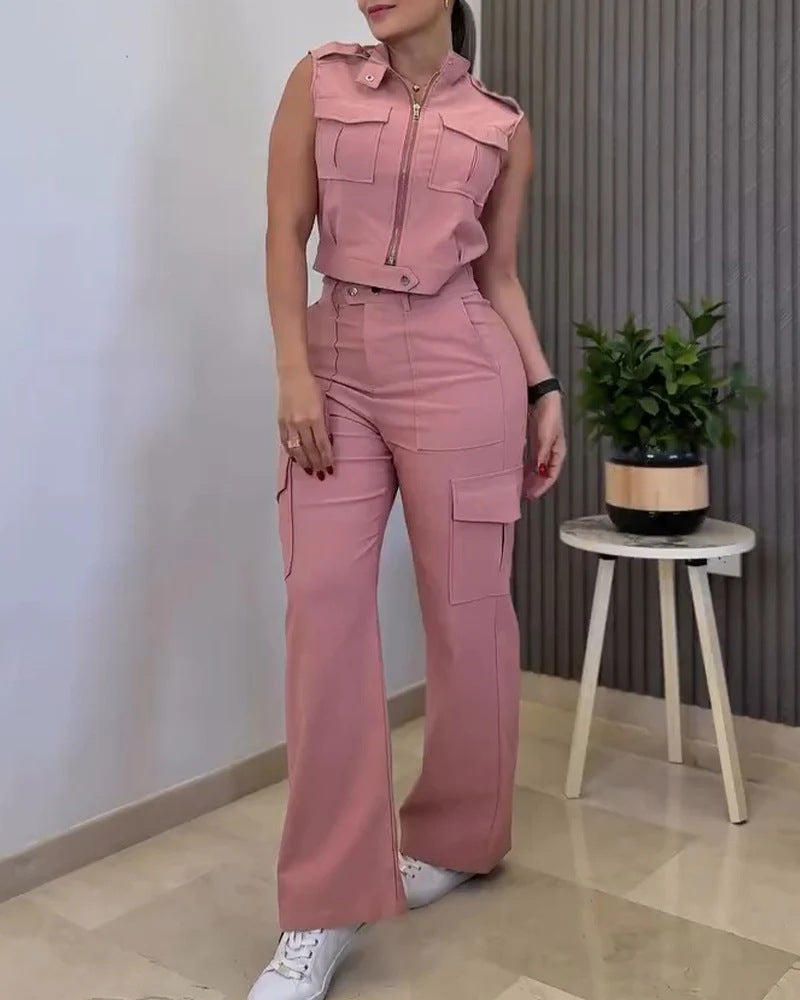 Damens cargo jumpsuit med kort topp och praktiska fickor Mirla-Eva Jonsson