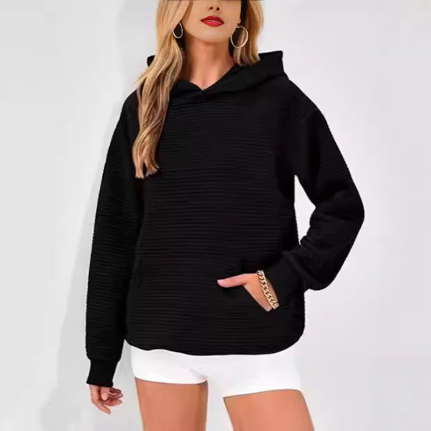 Damens casual hoodie av strukturerad bomull Mirla-Eva Jonsson