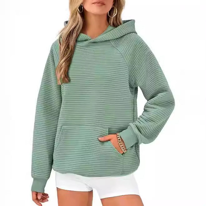 Damens casual hoodie av strukturerad bomull Mirla-Eva Jonsson