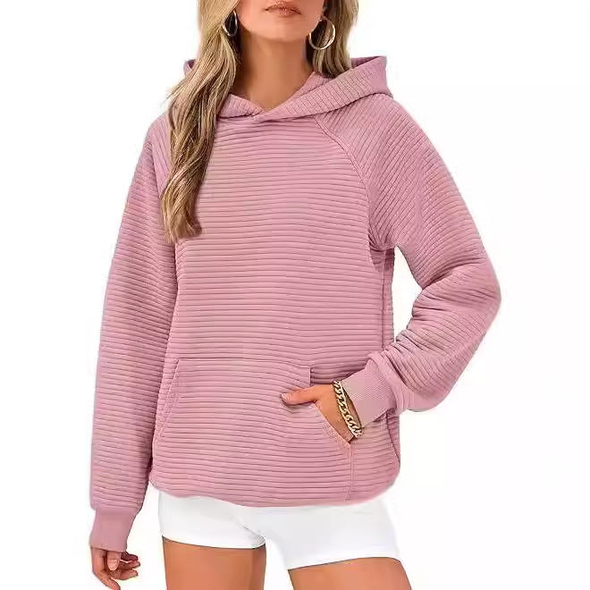 Damens casual hoodie av strukturerad bomull Mirla-Eva Jonsson