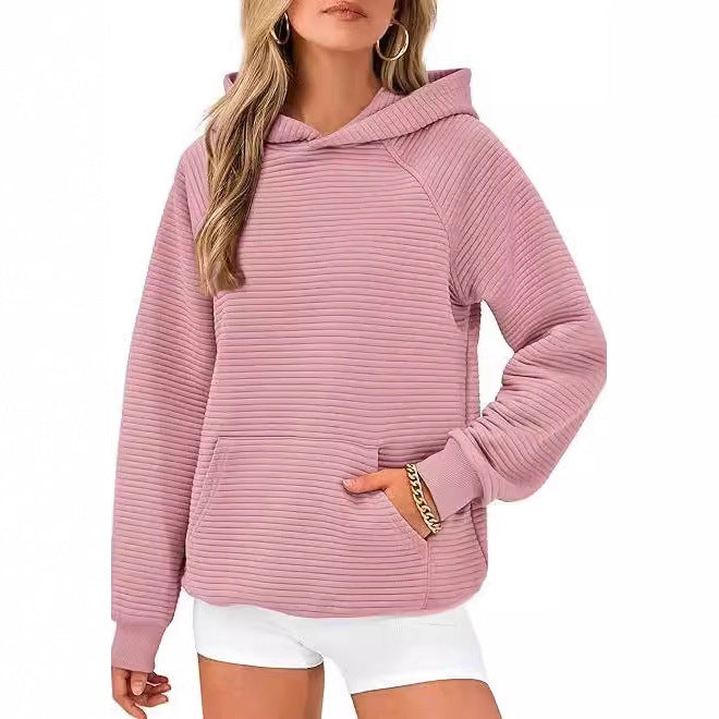Damens casual hoodie av strukturerad bomull Mirla-Eva Jonsson