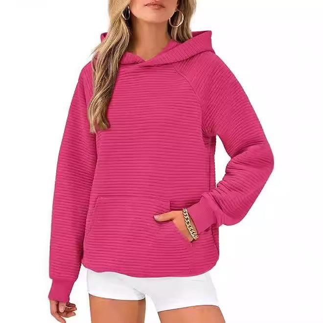 Damens casual hoodie av strukturerad bomull Mirla-Eva Jonsson
