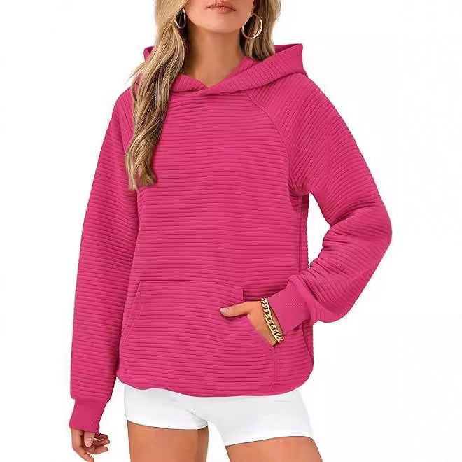 Damens casual hoodie av strukturerad bomull Mirla-Eva Jonsson