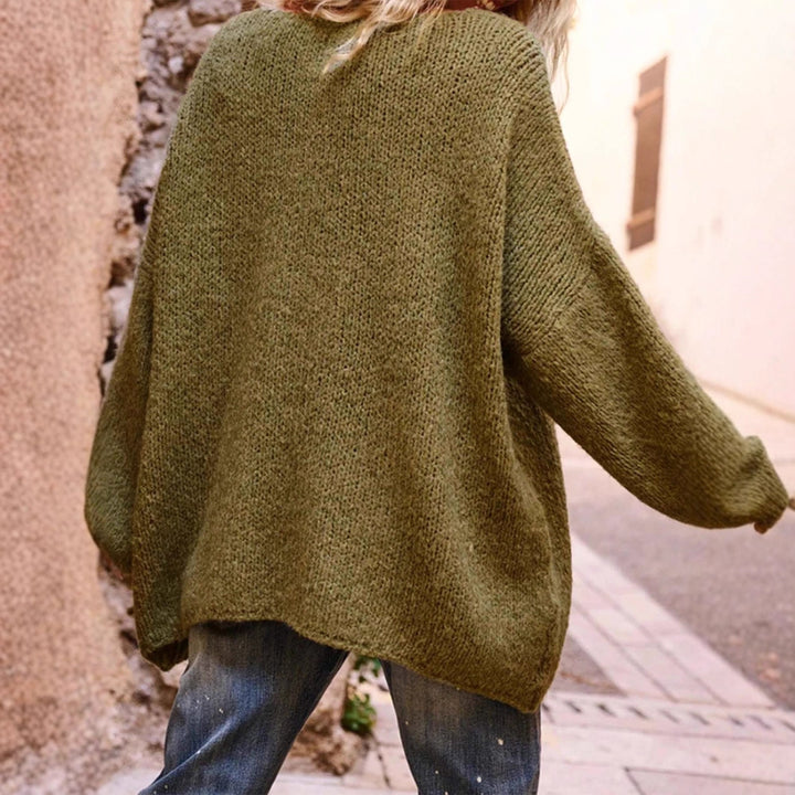 Damens casual oversized tröja med hjärtapplikationer Mirla-Eva Jonsson