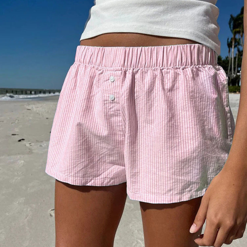 Damen's comfortable cotton shorts with button details Mirla-Eva Jonsson
