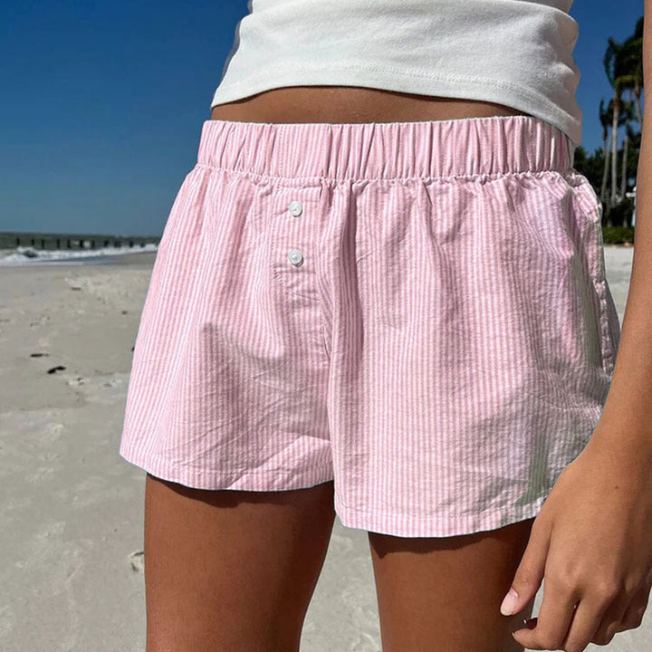 Damen's comfortable cotton shorts with button details Mirla-Eva Jonsson