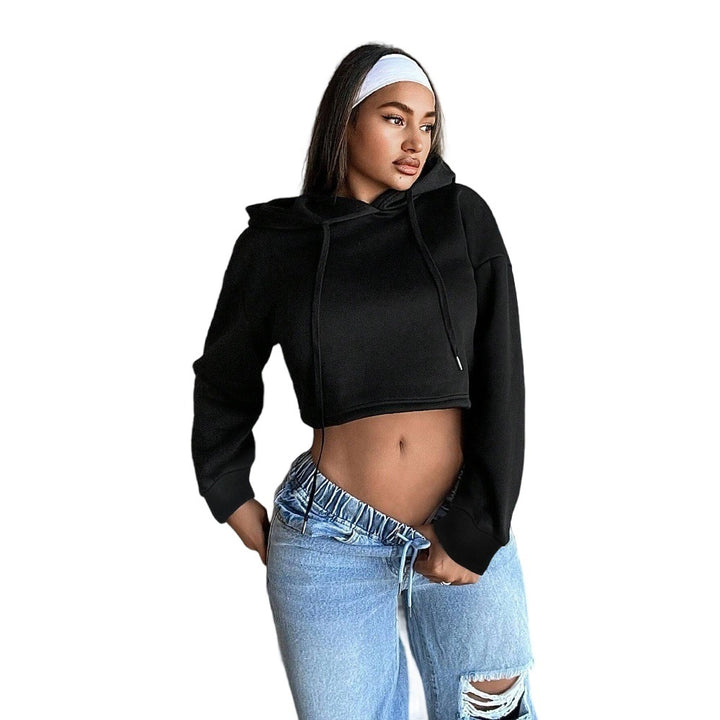 Damens cropped sweatshirt med lös passform och huva Mirla-Eva Jonsson