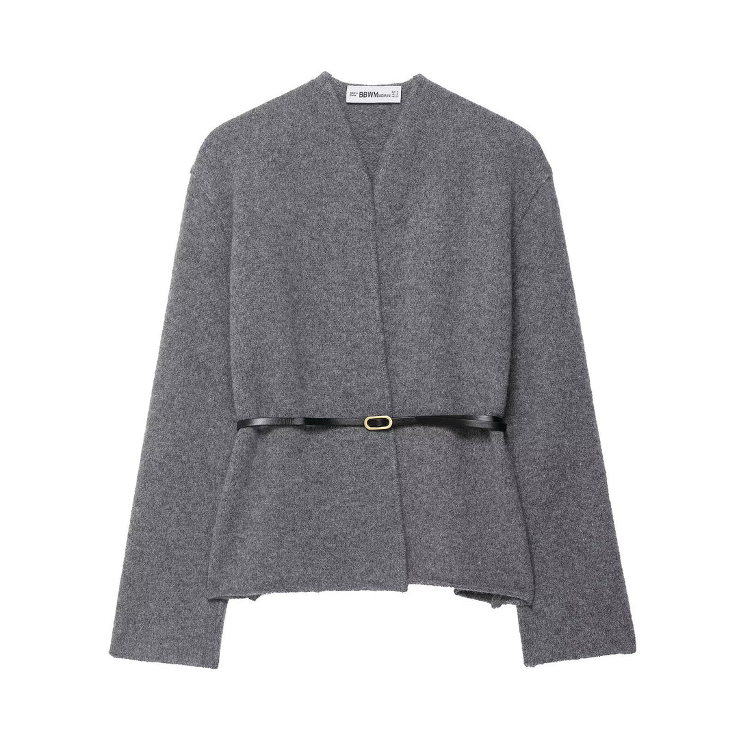 Damens elegant cardigan med midjebälte Mirla-Eva Jonsson