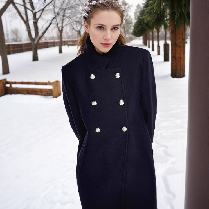 Damens fashionabel quilted coat med dubbelknapplist och högkvalitativ bearbetning Eva Jonsson-Eva Jonsson