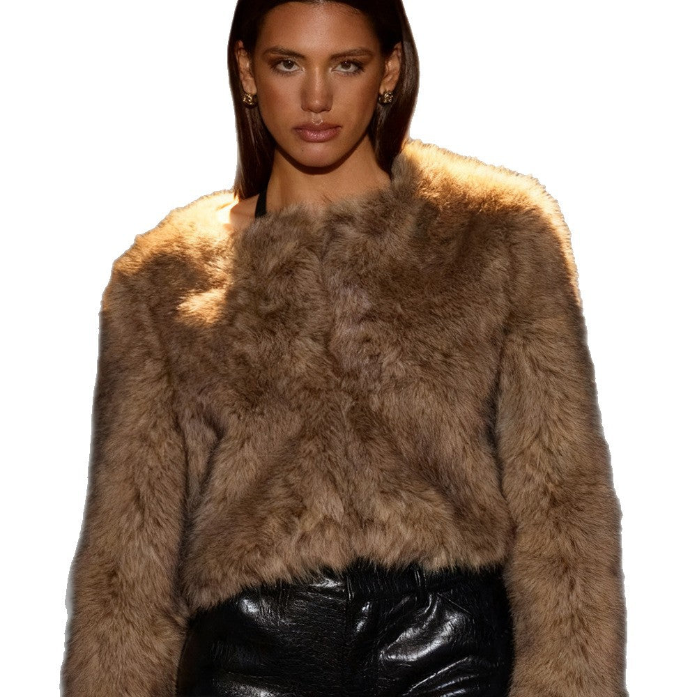 Damens faux fur jacka med lyxig finish och stilren skärning Mirla-Eva Jonsson