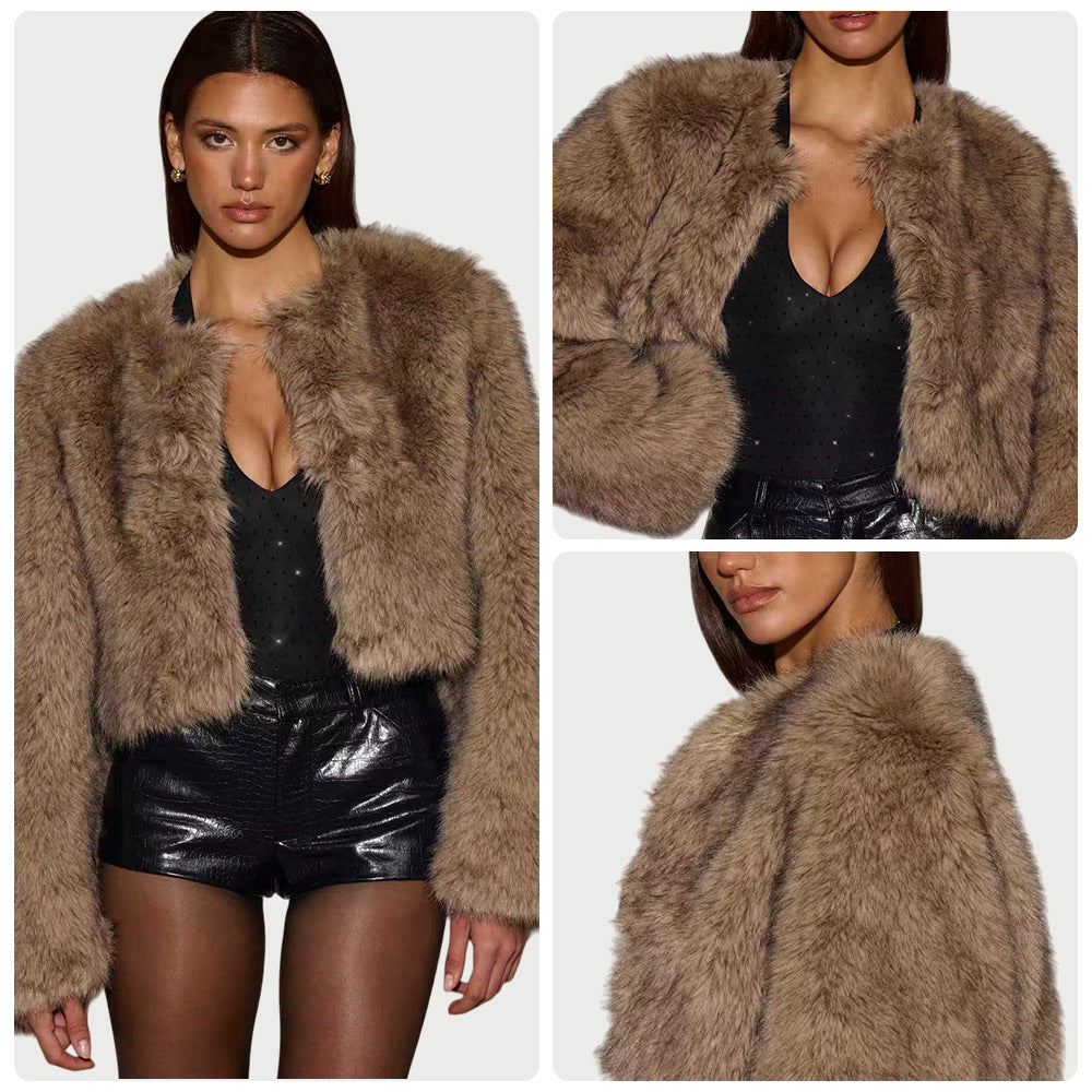 Damens faux fur jacka med lyxig finish och stilren skärning Mirla-Eva Jonsson