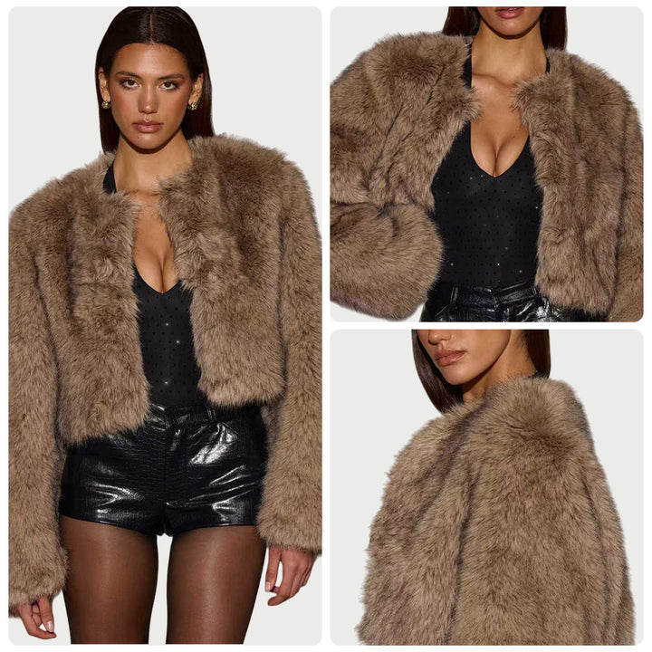 Damens faux fur jacka med lyxig finish och stilren skärning Mirla-Eva Jonsson