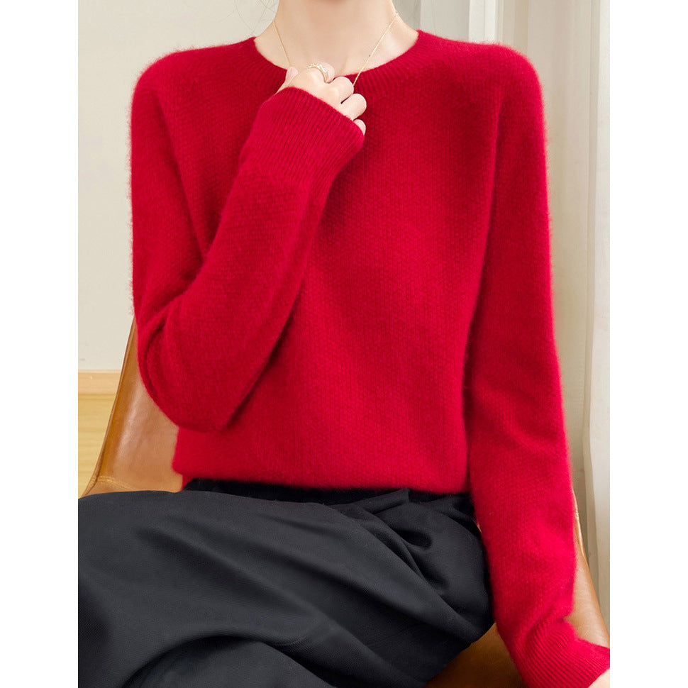 Damens finstickade pullover med en lös passform och elegant rund halsringning Mirla-Eva Jonsson