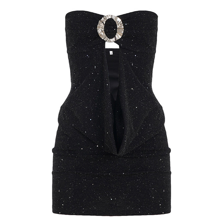 Damen's glamorous evening top with sparkling décolleté and dazzling design Mirla-Eva Jonsson