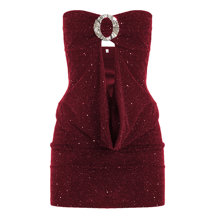 Damen's glamorous evening top with sparkling décolleté and dazzling design Mirla-Eva Jonsson