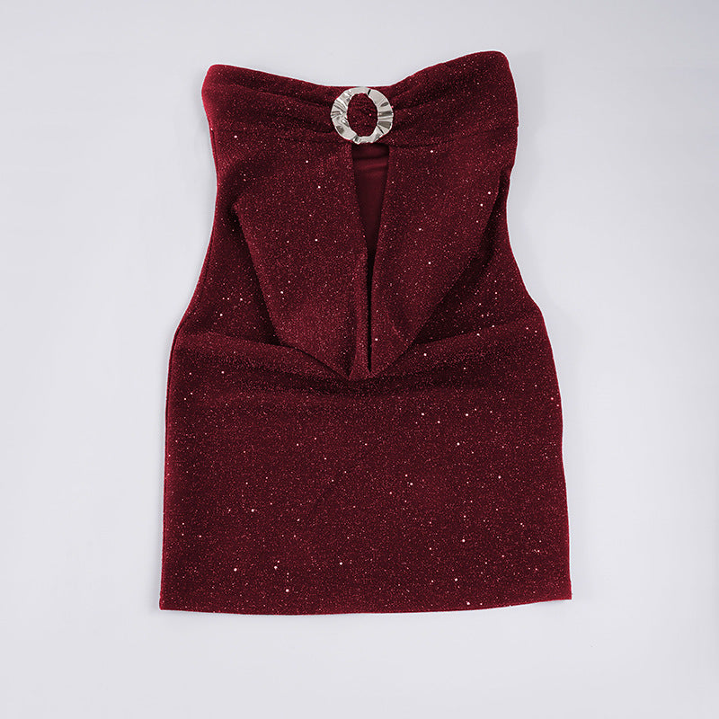 Damen's glamorous evening top with sparkling décolleté and dazzling design Mirla-Eva Jonsson